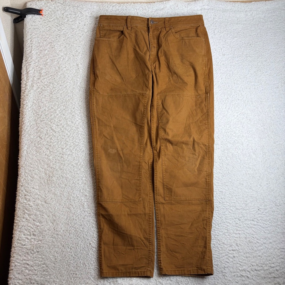 REI Co-op Mens 36x32 (34x31) Trailsmith pants Double Knee Brown Canvas